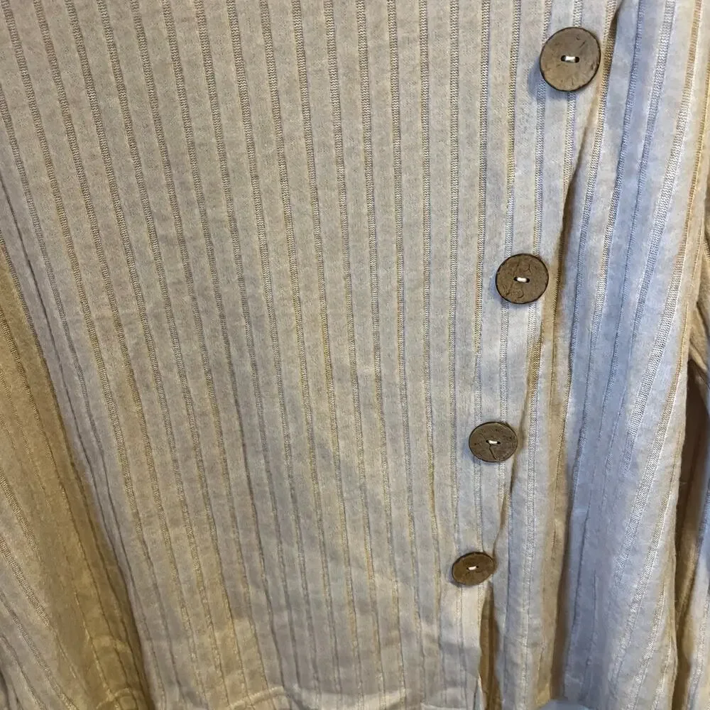 Ribbed Knit Sweater Tan Medium